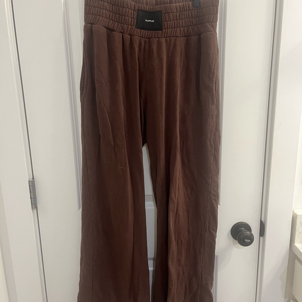 TALENTLESS Brown Wide Leg Boxing Pants Size Small